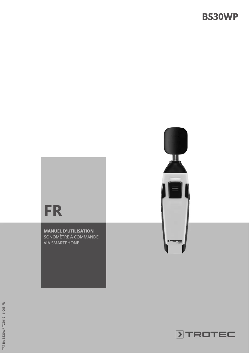 Page n°1 - Manuel utilisateur Trotec BS30WP