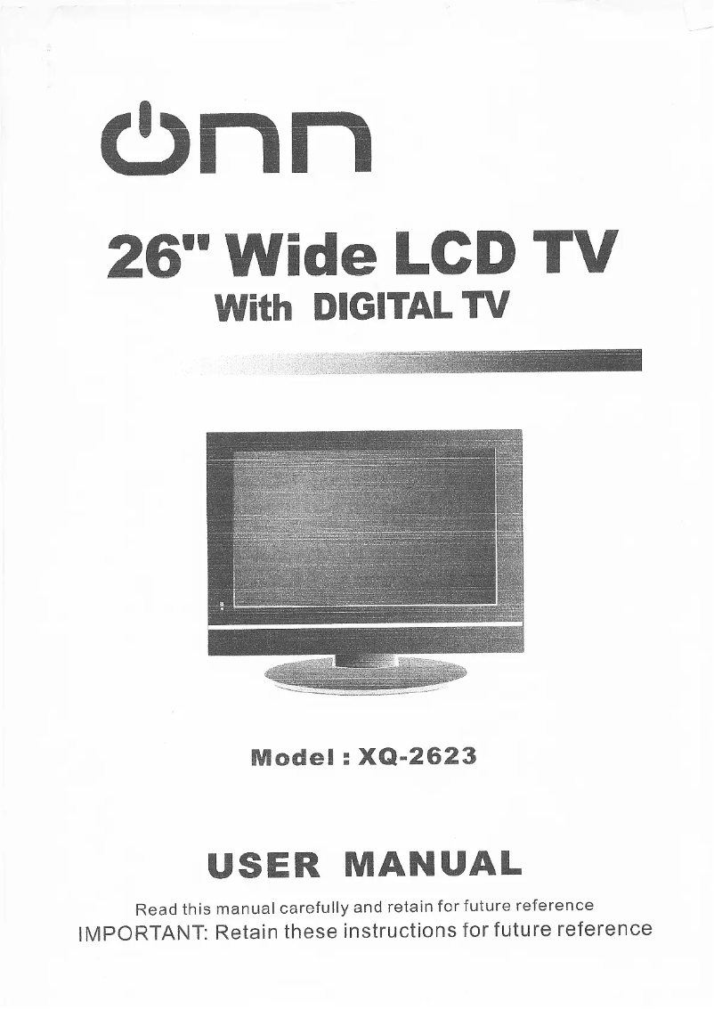 Page n°1 - Manuel utilisateur Onn XQ-2623