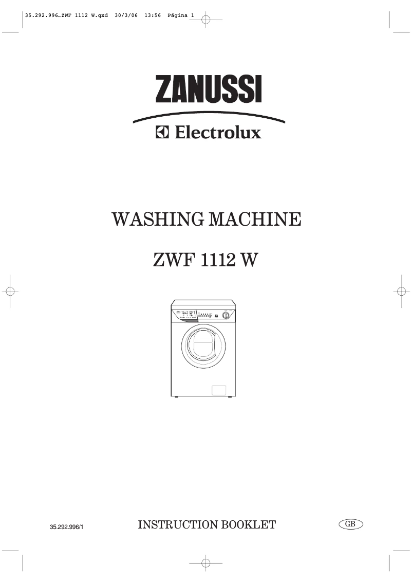 Page 1 de la notice Manuel utilisateur Zanussi ZWF1112W