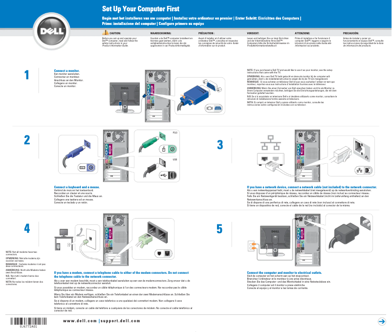 Page 1 de la notice Manuel utilisateur Dell Dimension 1100 basic