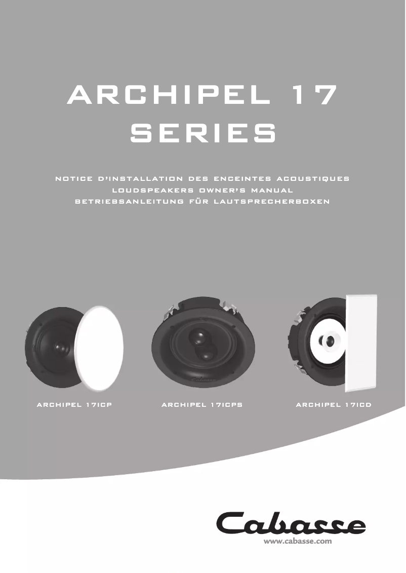 Page 1 de la notice Manuel utilisateur Cabasse Archipel 17 ICP
