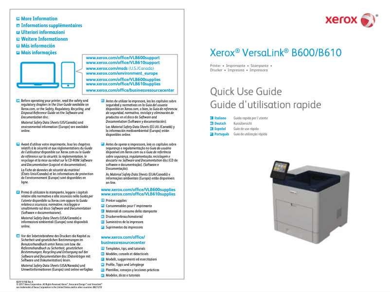 Page n°1 - Manuel utilisateur Xerox VersaLink B600