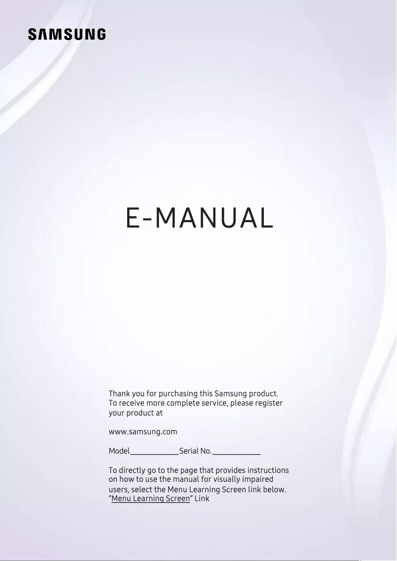Page n°1 - Manuel utilisateur Samsung UA55NU8500G