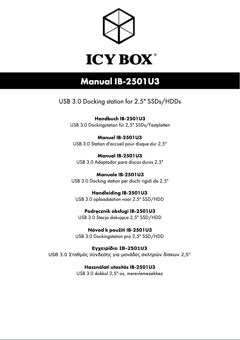 Page 1 de la notice Manuel utilisateur Icy Box IB-2501U3
