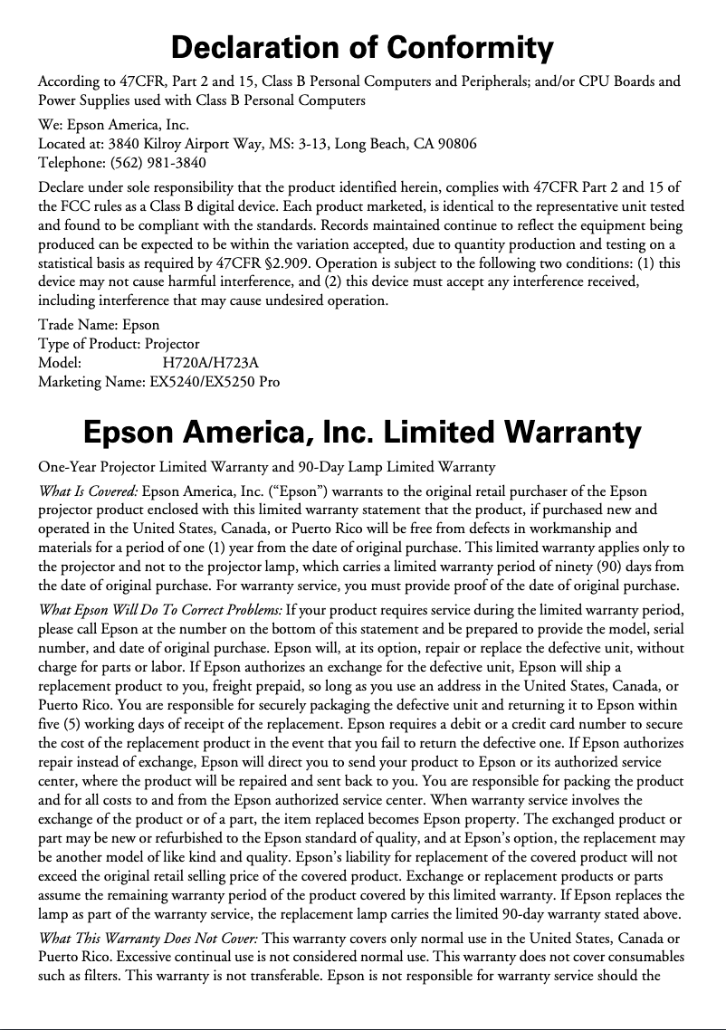 Image de la première page du manuel de l'appareil EX5240