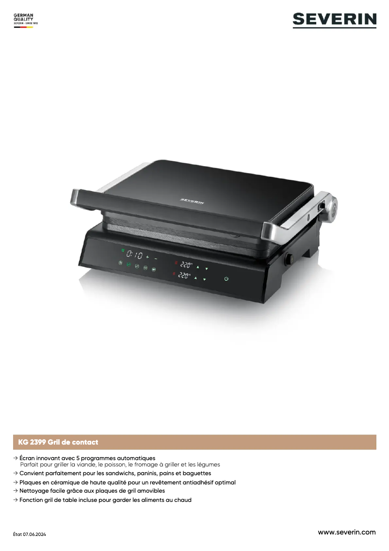 Image de la première page du manuel de l'appareil KG 2399