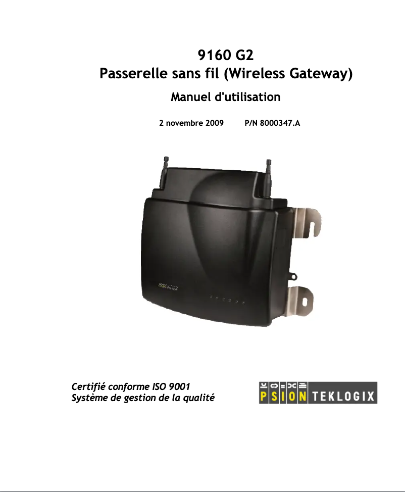 Image de la première page du manuel de l'appareil 9160 G2