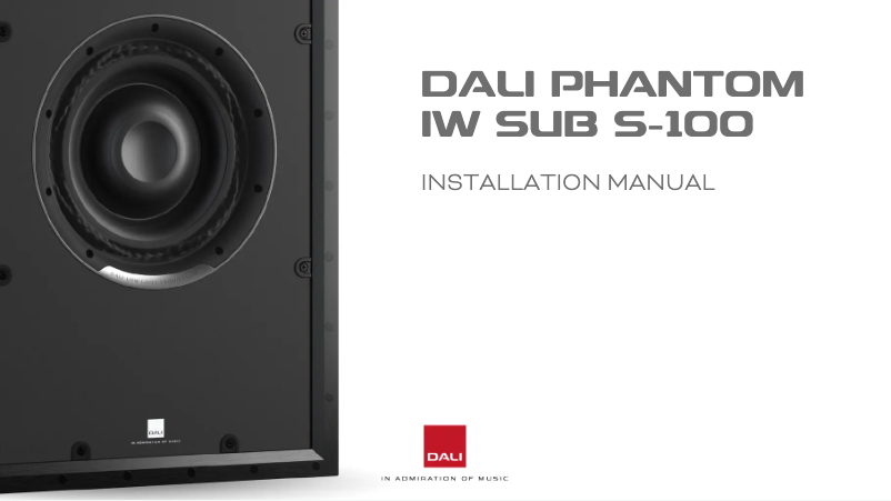 Page n°1 - Manuel utilisateur Dali Phantom IW SUB S-100