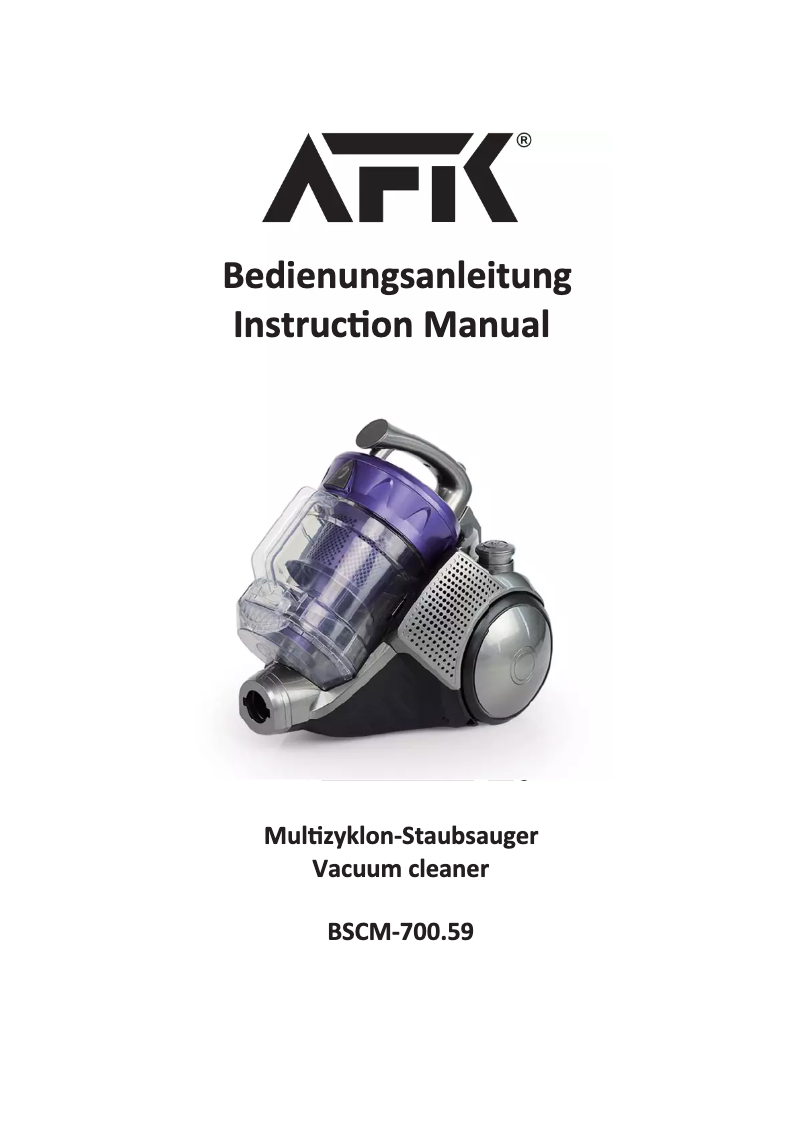 Page n°1 - Manuel utilisateur AFK BSCM-700.59