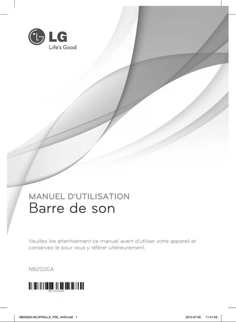 Page n°1 - Manuel utilisateur LG NB2020A