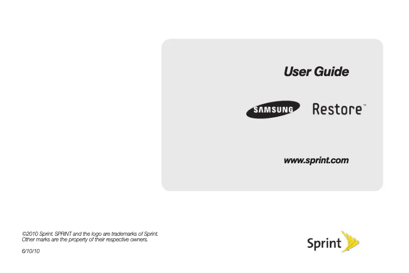 Page 1 de la notice Manuel utilisateur Samsung Restore
