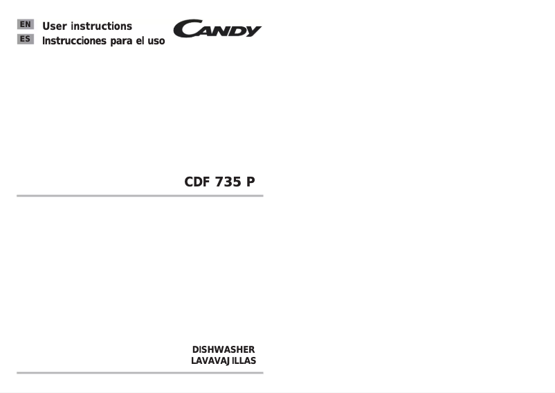 Page 1 de la notice Manuel utilisateur Candy CDF 735P