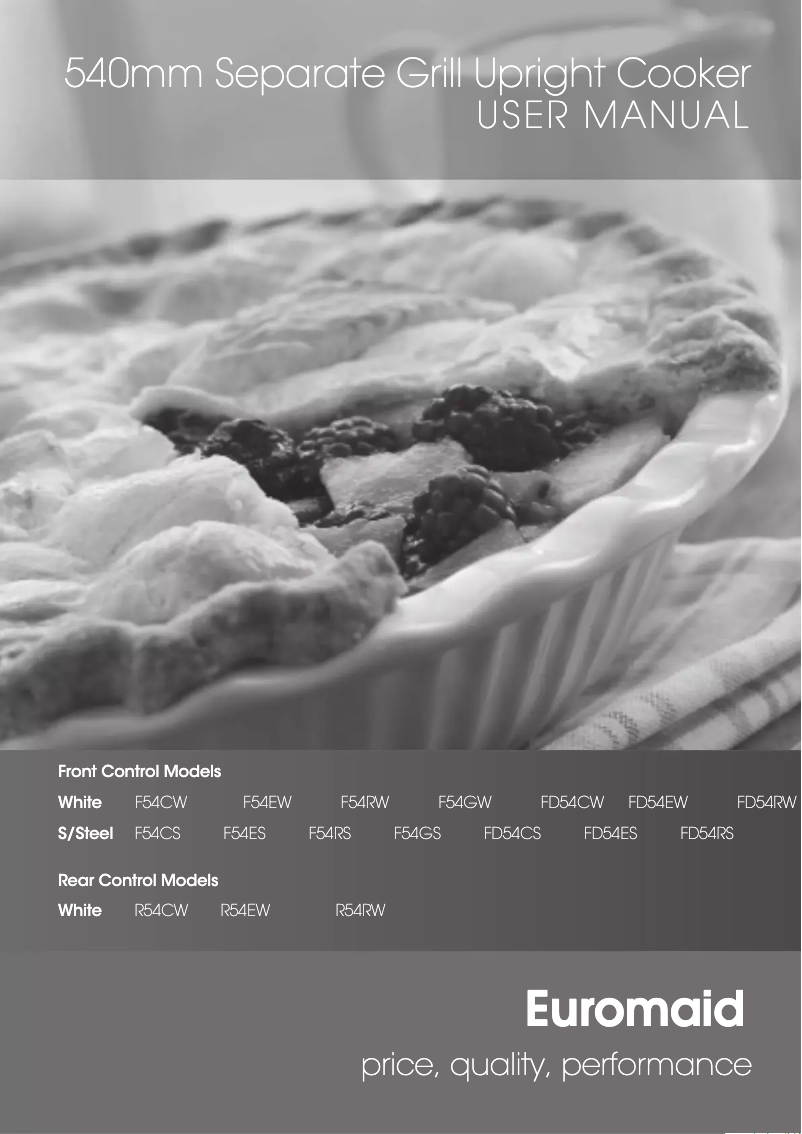 Page 1 de la notice Manuel utilisateur Euromaid R54EW