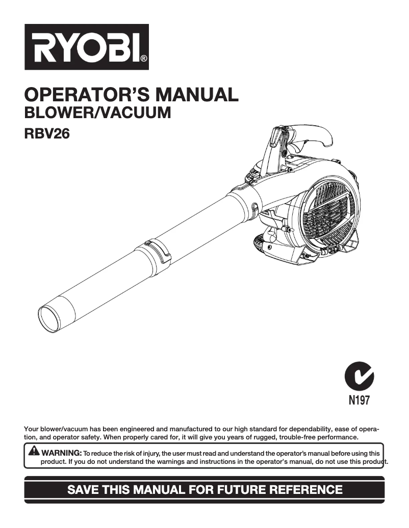 Image de la première page du manuel de l'appareil RBV26