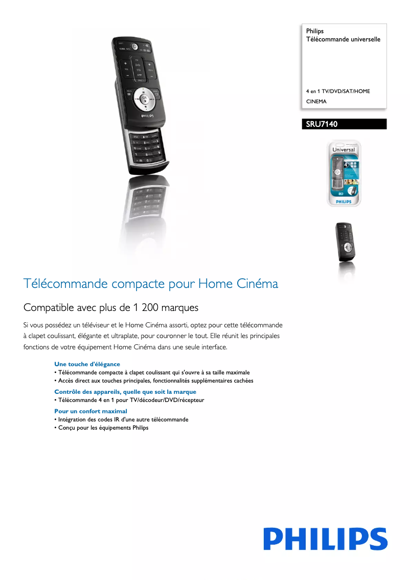 Imagen de la primera página del manual del dispositivo SRU7140