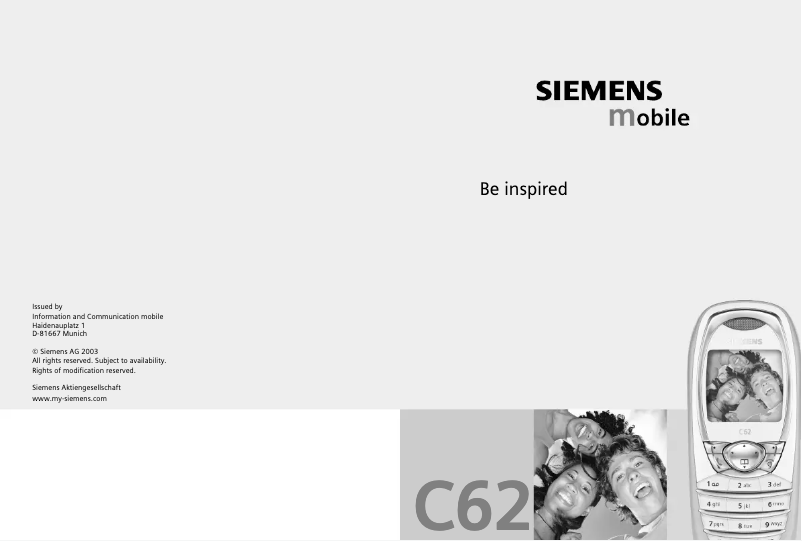 Image de la première page du manuel de l'appareil C62