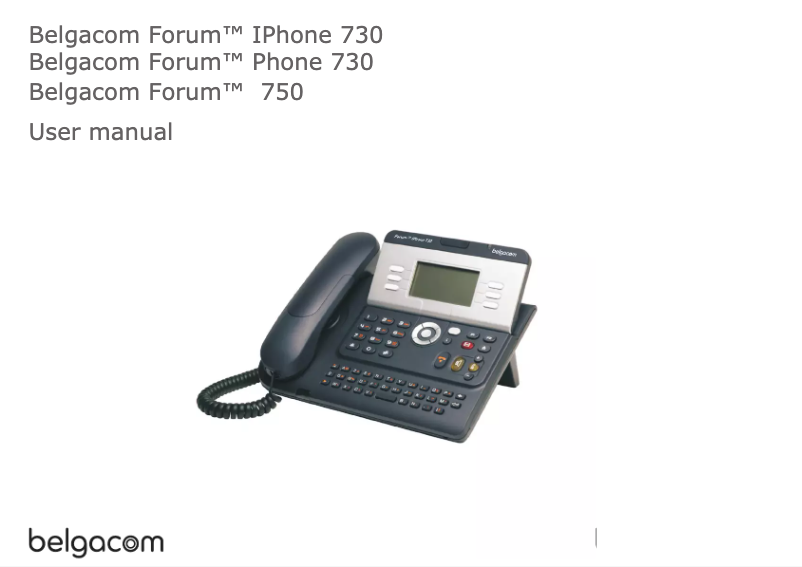 Page n°1 - Manuel utilisateur Belgacom Forum IPhone 730