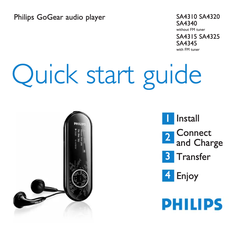 Página 1 del manual Guía de inicio rápido Philips GoGear SA4340
