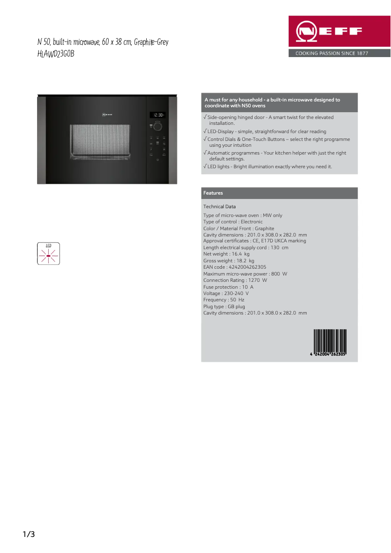 Image de la première page du manuel de l'appareil HLAWD23G0B