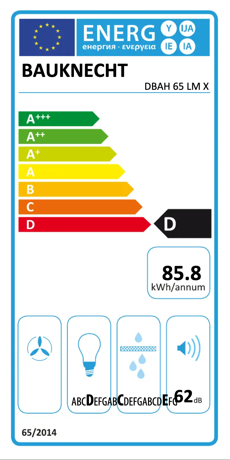 Image de la première page du manuel de l'appareil DBAH 65 LM X