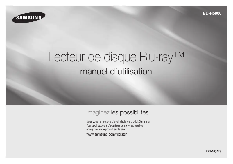 Page 1 de la notice Manuel utilisateur Samsung BD-H5900
