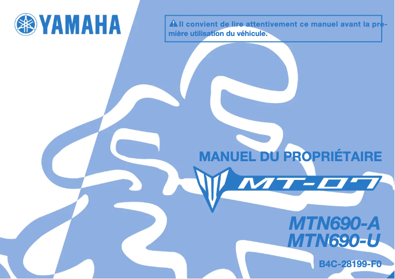 Page 1 de la notice Manuel utilisateur Yamaha MT07 (2018)