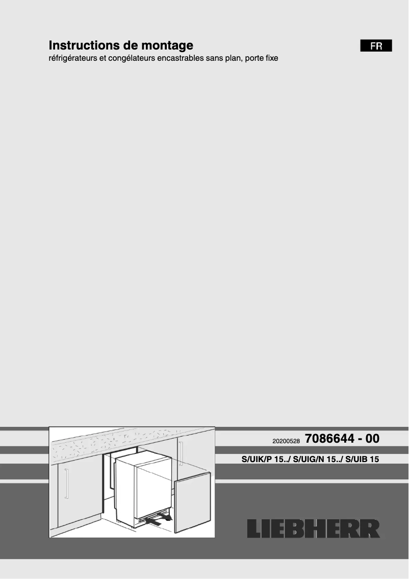 Page 1 de la notice Guide d'installation Liebherr SUIG 1514 Comfort