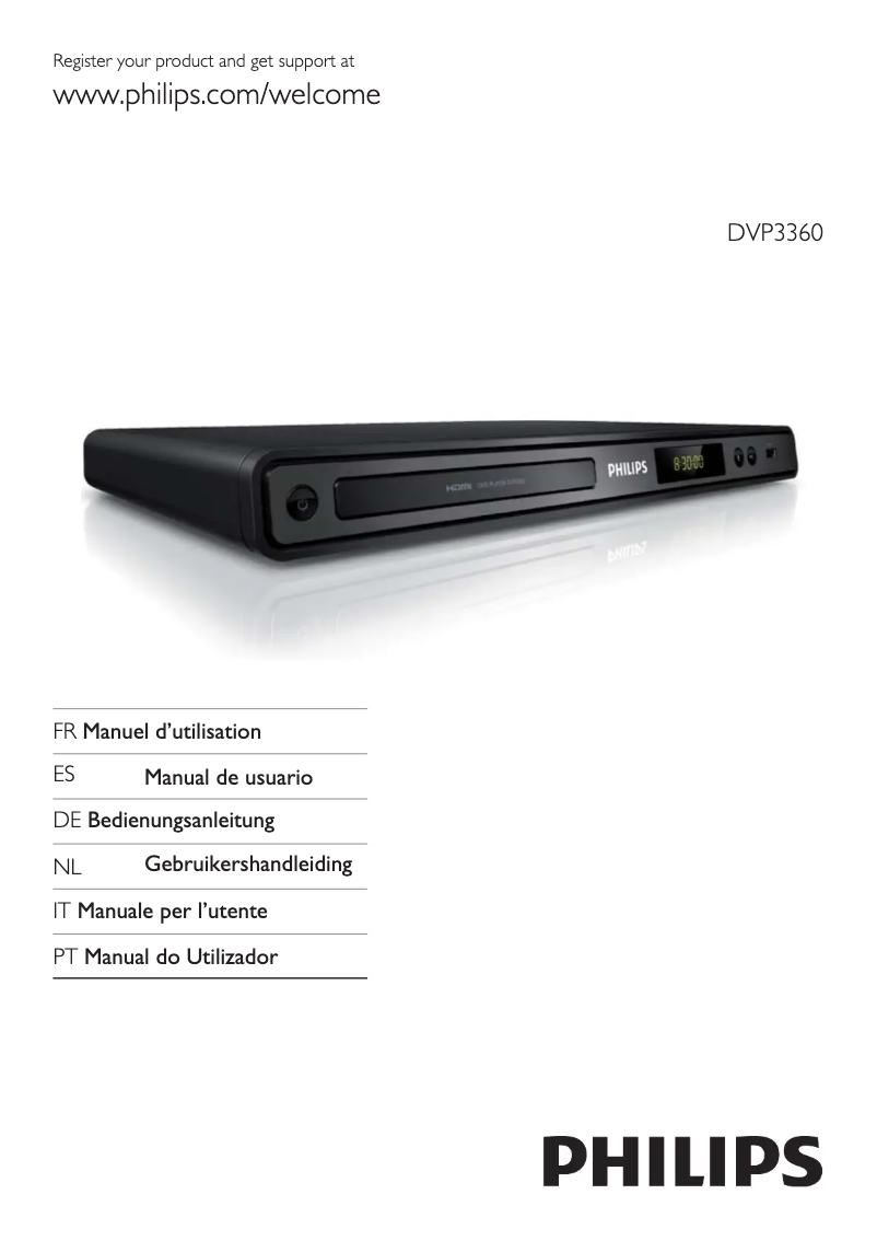 Page 1 de la notice Manuel utilisateur Philips DVP3360