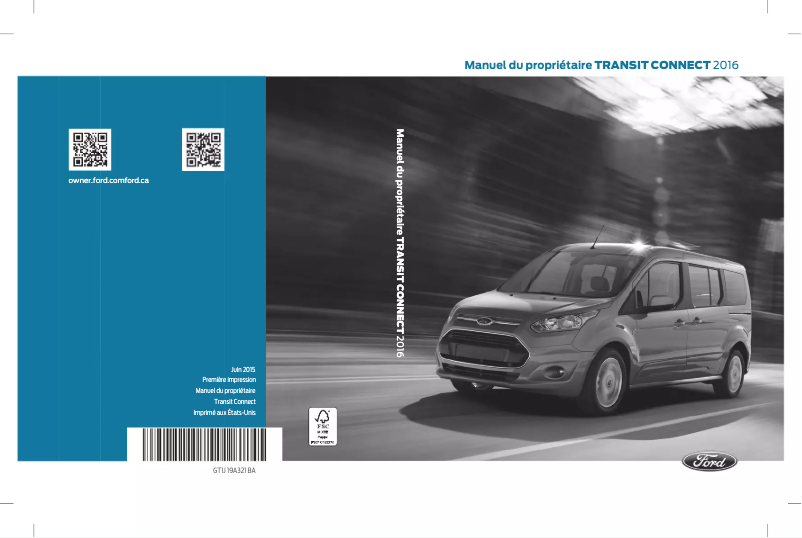 Page n°1 - Manuel utilisateur Ford Transit Connect (2016)