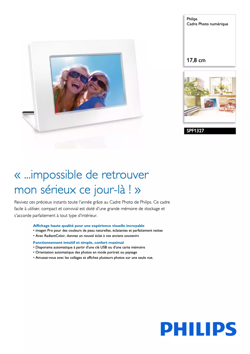 Image de la première page du manuel de l'appareil SPF1327