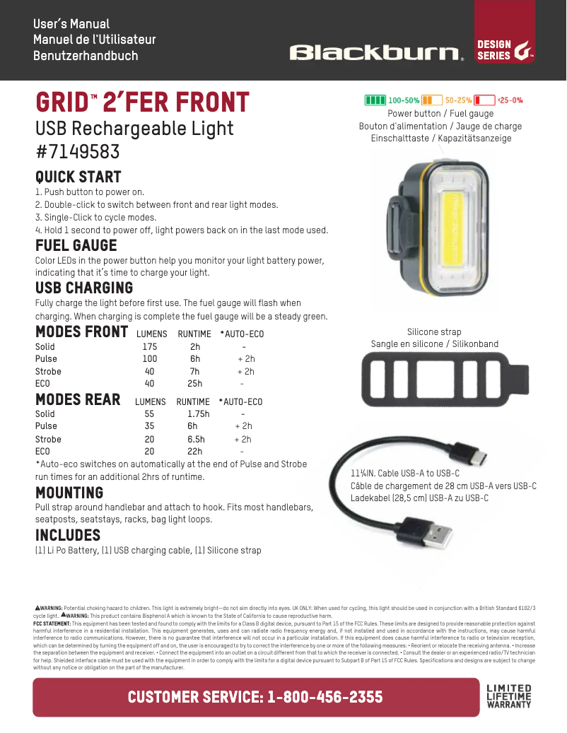 Página 1 del manual Manual de usuario Blackburn Grid 2
