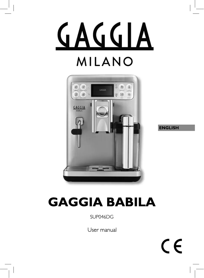Page n°1 - Manuel utilisateur Gaggia Babila
