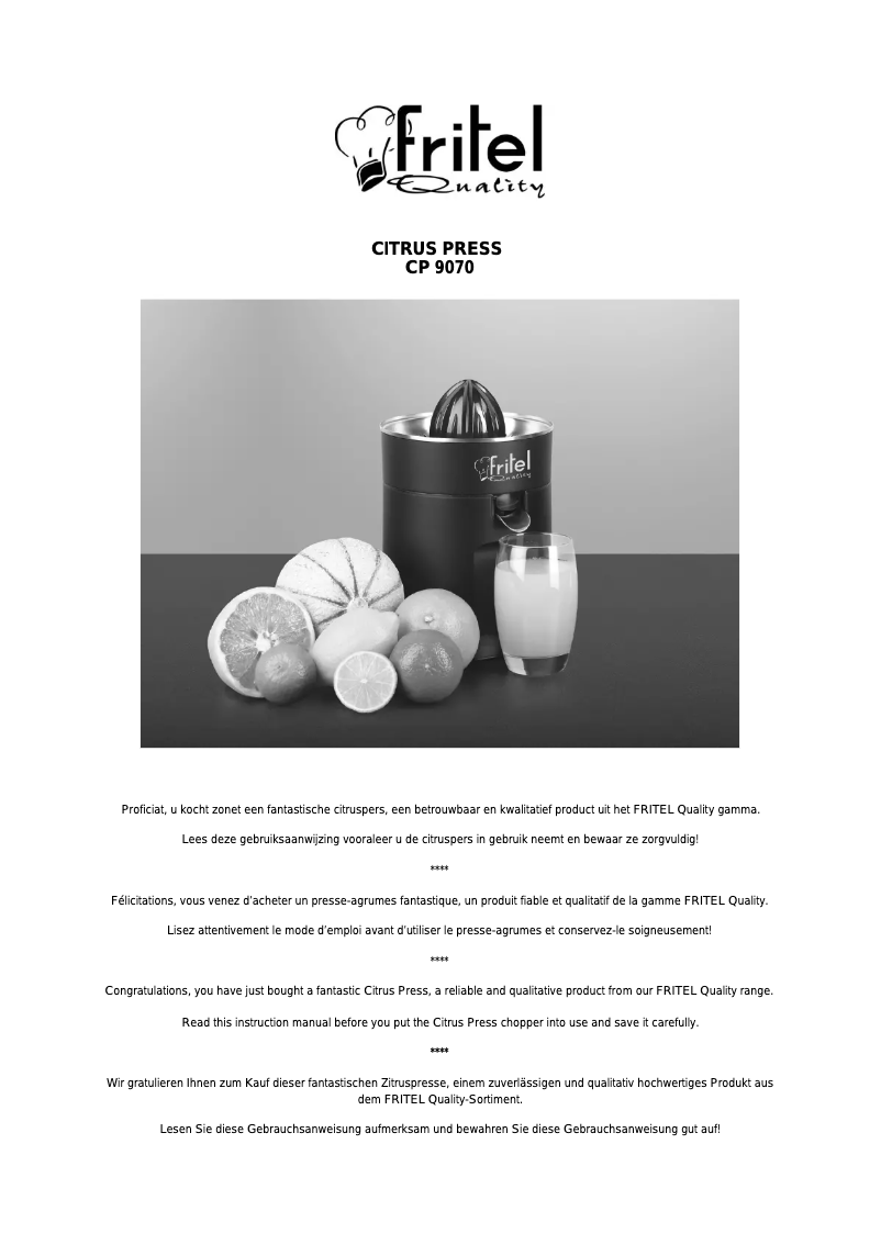 Page n°1 - Manuel utilisateur Fritel CP9070