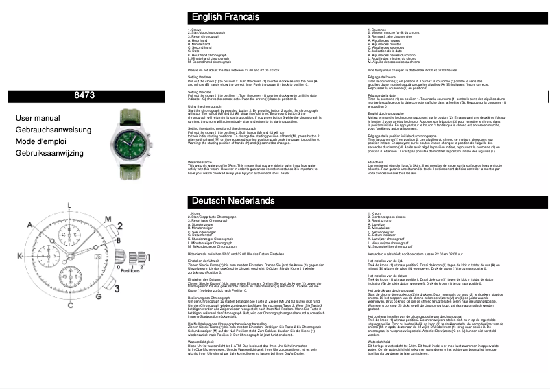 Page 1 de la notice Manuel utilisateur Davis 8473
