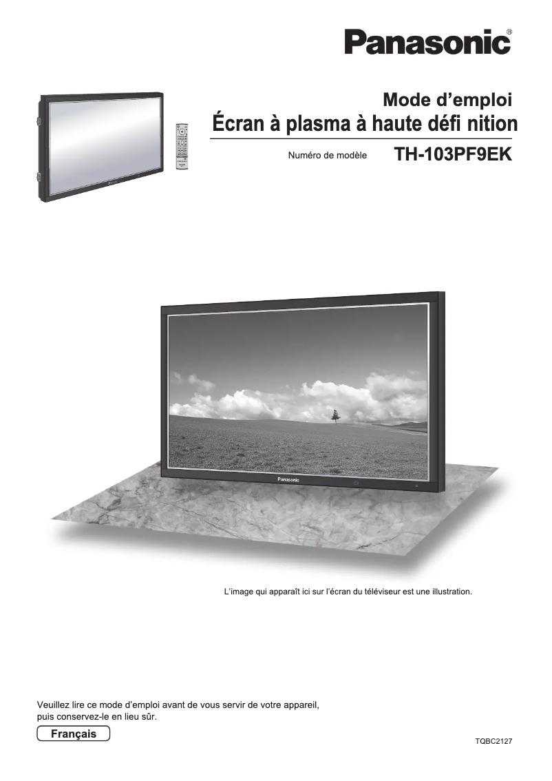 Imagen de la primera página del manual del dispositivo Viera TH-103PF9EK