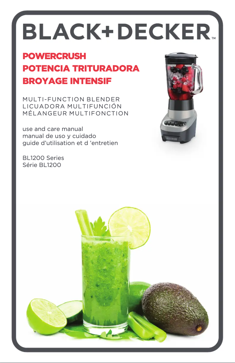 Page n°1 - Manuel utilisateur Black & Decker PowerCrush BL1220