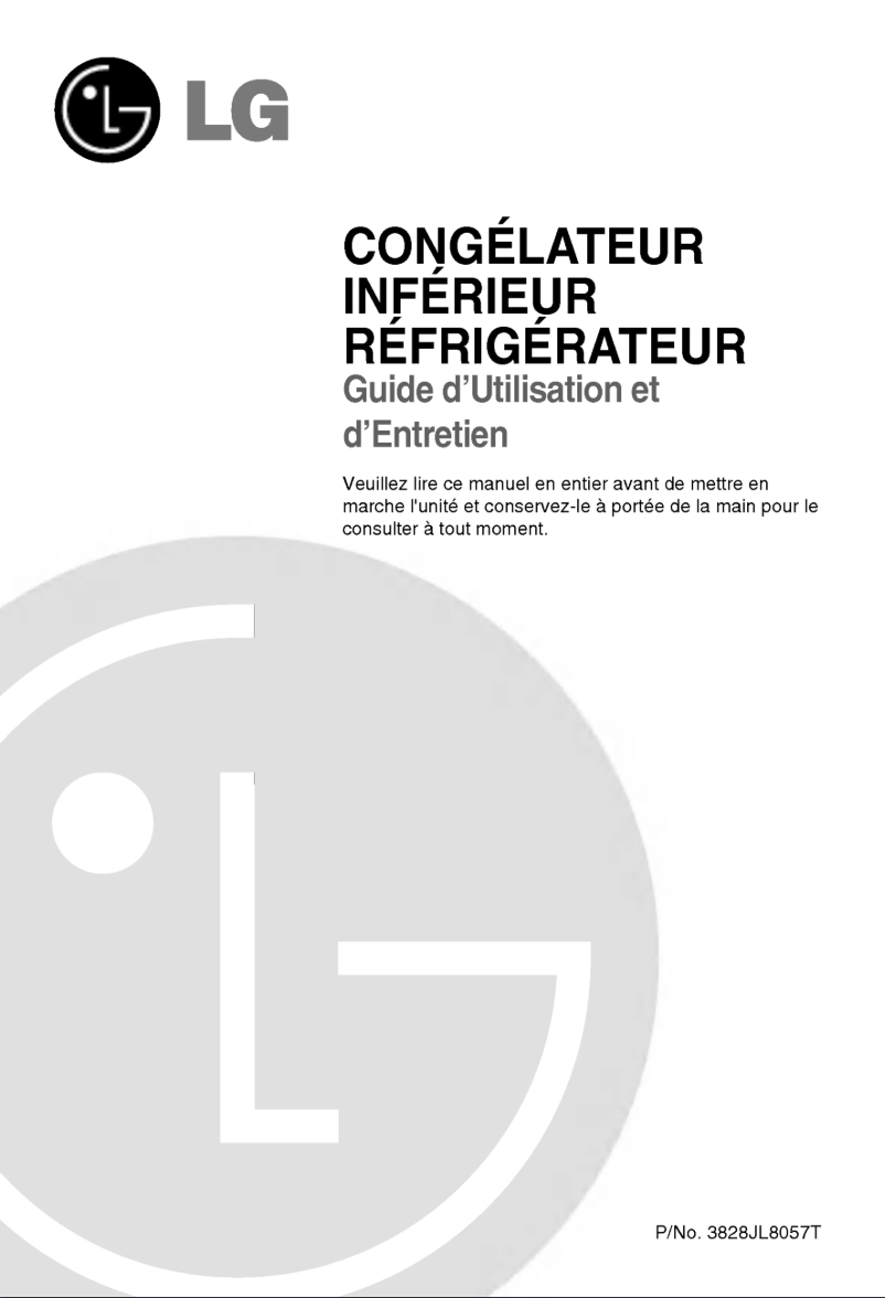 Page 1 de la notice Manuel utilisateur LG GR-B258JTA