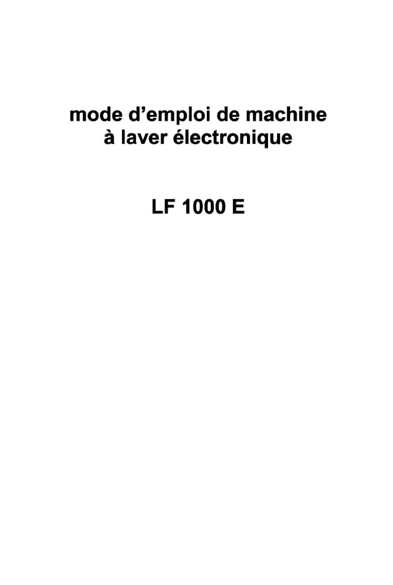 Page 1 de la notice Manuel utilisateur BSK LF1000E