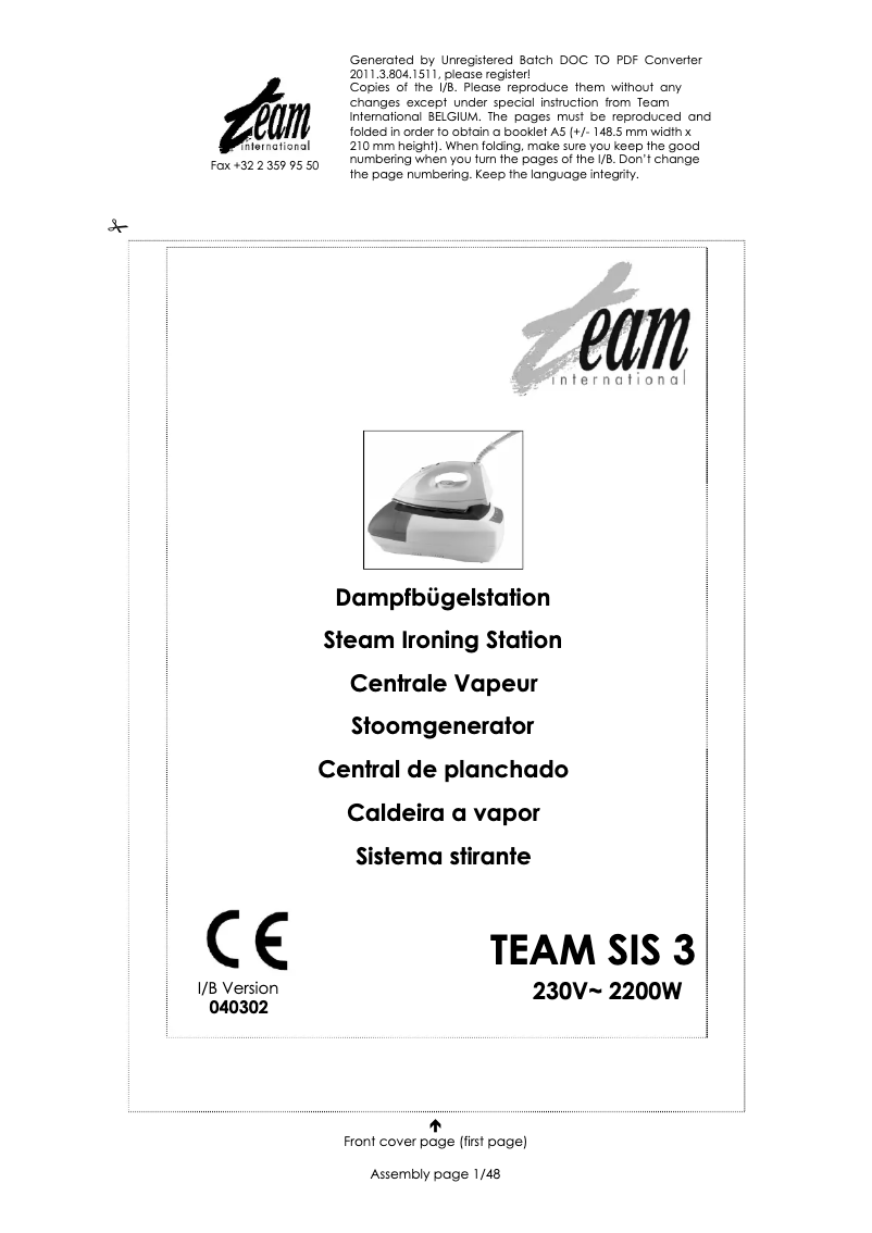 Página 1 del manual Manual de usuario Team SIS 3