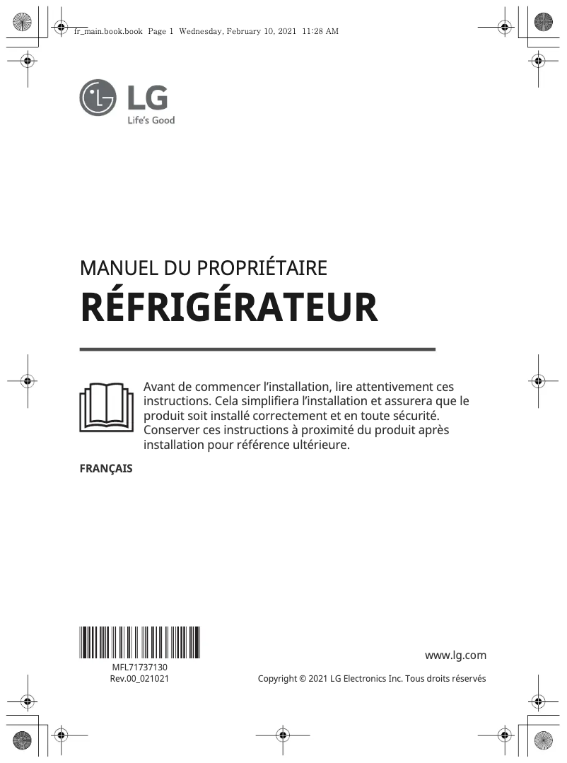 Image de la première page du manuel de l'appareil GLT71SWCSE