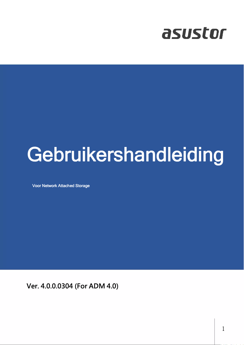 Page 1 de la notice Manuel utilisateur Asustor Drivestor 4 Pro