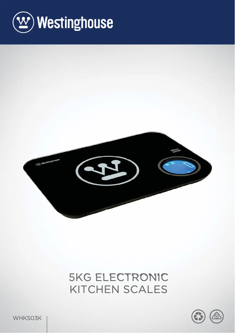 Page n°1 - Manuel utilisateur Westinghouse WHKS03K