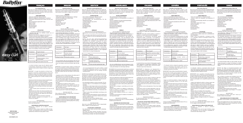 Page 1 of the manual User Manual BaByliss C20E