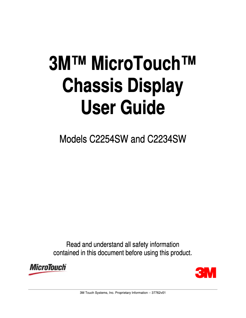 Image de la première page du manuel de l'appareil MicroTouch C2234SW