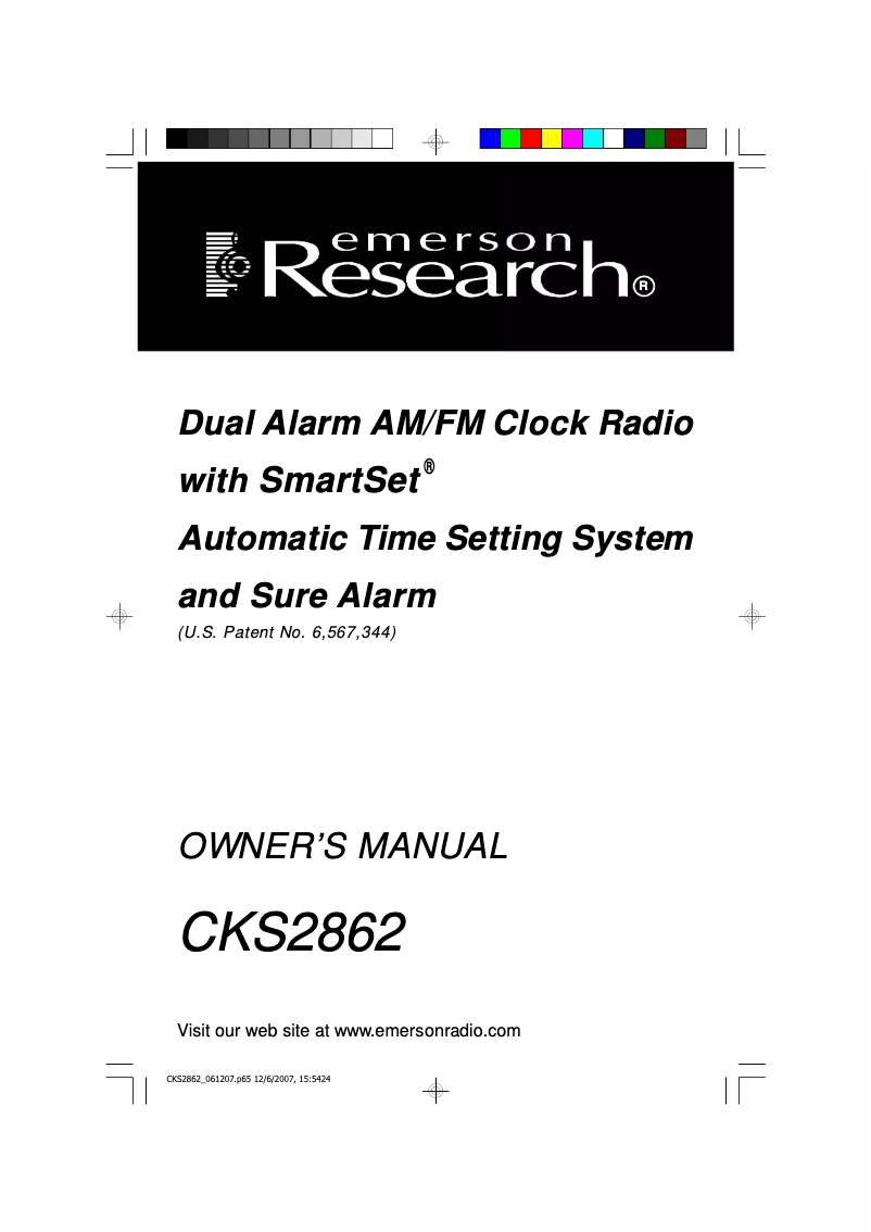 Page n°1 - Manuel utilisateur Emerson CKS2862