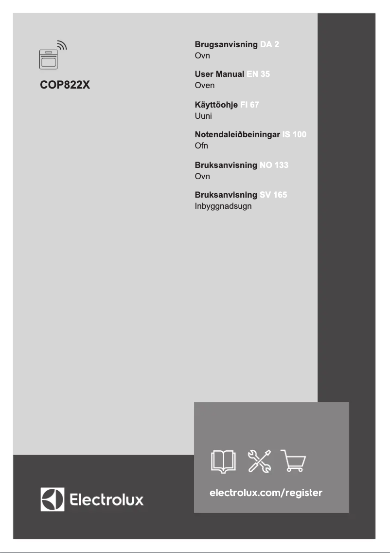 Page 1 de la notice Manuel utilisateur Electrolux COP822X