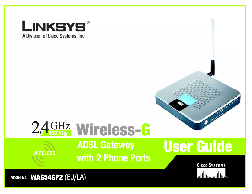 Page n°1 - Manuel utilisateur Linksys WAG54GP2