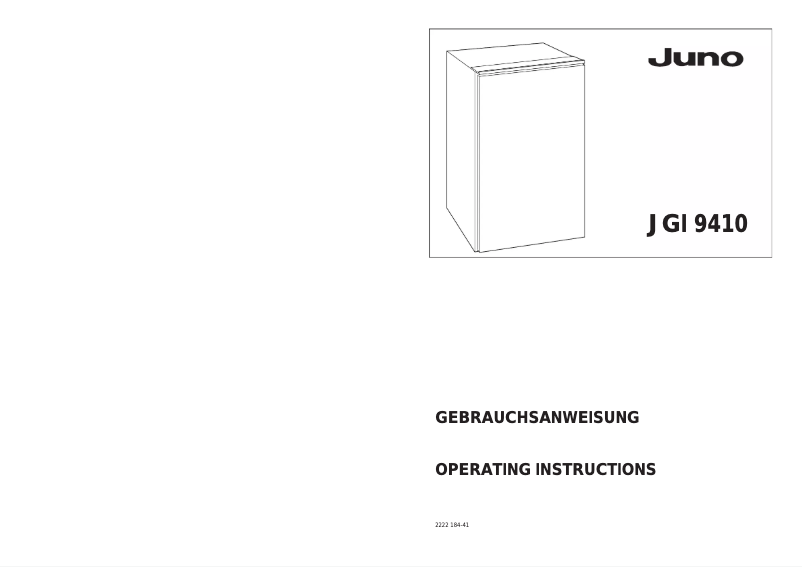 Page n°1 - Manuel utilisateur Juno JGI9410