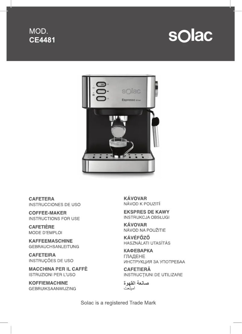 Image de la première page du manuel de l'appareil Espresso CE4481