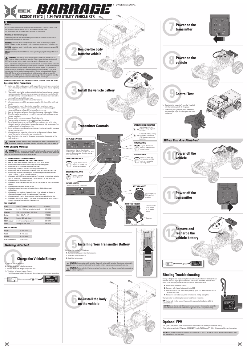 Page n°1 - Manuel utilisateur ECX Barrage